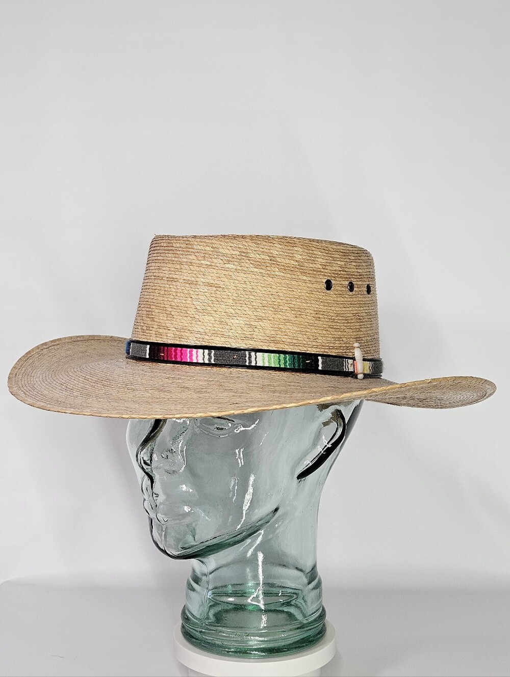 Legítimo Sahuayo 23" M/L Hat Elegante de Lujo Palm Straw Handcrafted Wide Brim